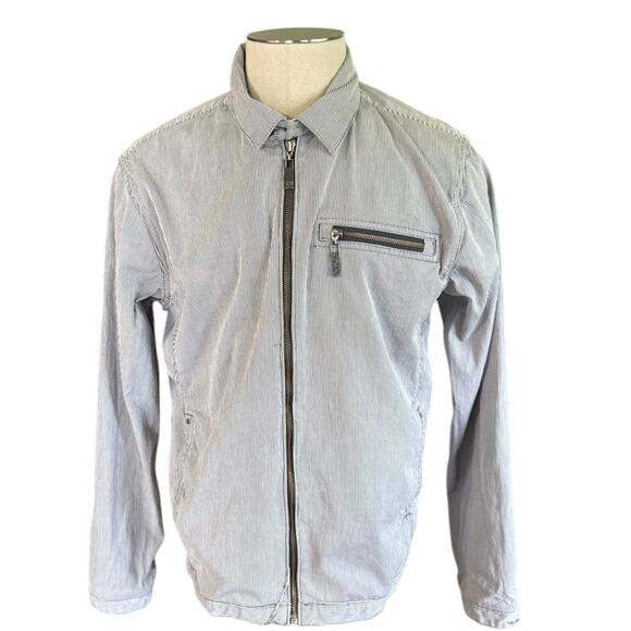 Quiksilver Vintage Striped Zip Up Cotton Jacket Large - Picture 1 of 7